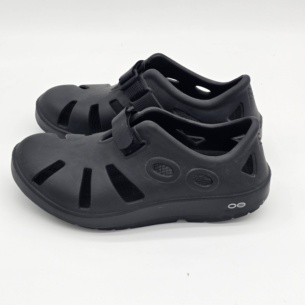 Oofos OOCloog Recovery Shoes Black Adjustable Strap Men 6 Women 8 EU 39 - Picture 6 of 13